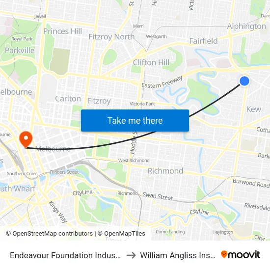 Endeavour Foundation Industries/Hutchinson Dr to William Angliss Institute Of TAFE map