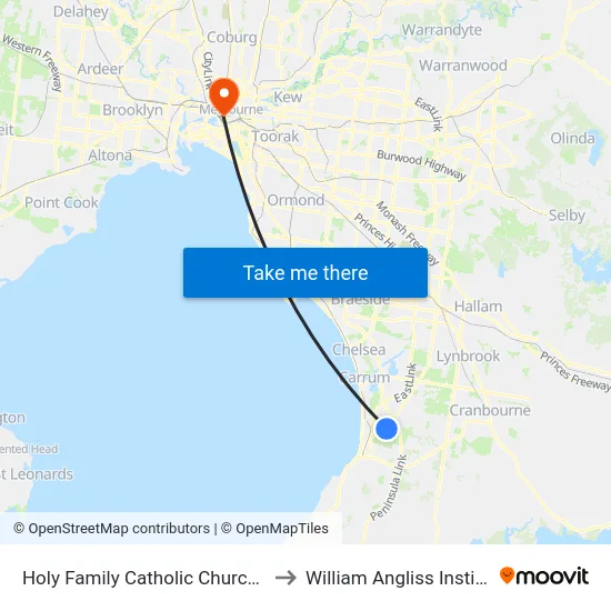 Holy Family Catholic Church/35 Moreton St to William Angliss Institute Of TAFE map