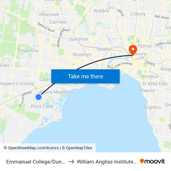 Emmanuel College/Dunnings Rd to William Angliss Institute Of TAFE map