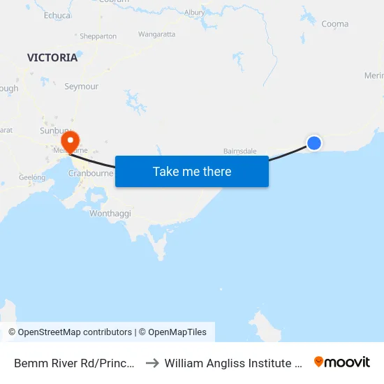 Bemm River Rd/Princes Hwy to William Angliss Institute Of TAFE map