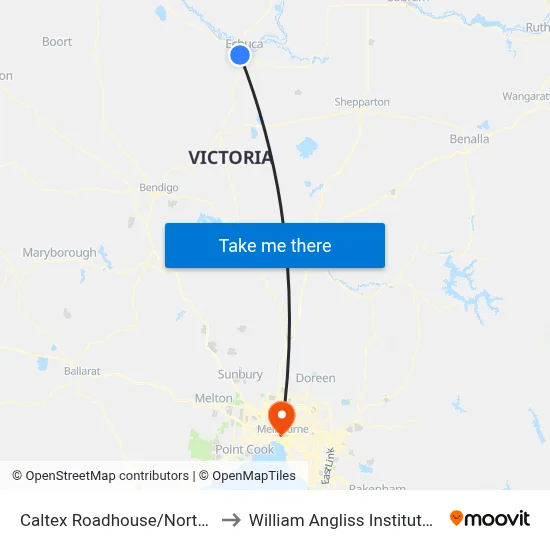 Caltex Roadhouse/Northern Hwy to William Angliss Institute Of TAFE map