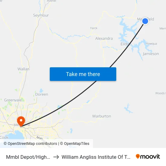 Mmbl Depot/High St to William Angliss Institute Of TAFE map