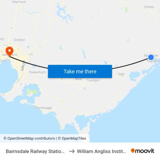 Bairnsdale Railway Station/Macleod St to William Angliss Institute Of TAFE map