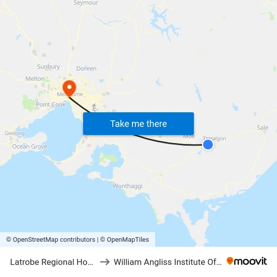 Latrobe Regional Hospital to William Angliss Institute Of TAFE map