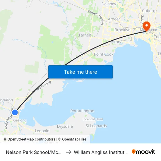 Nelson Park School/Mcclelland St to William Angliss Institute Of TAFE map