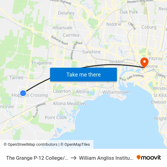 The Grange P-12 College/Bethany Rd to William Angliss Institute Of TAFE map
