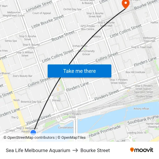 Sea Life Melbourne Aquarium to Bourke Street map