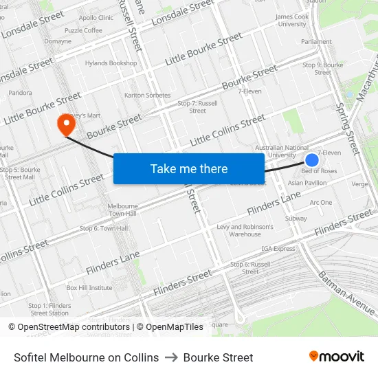 Sofitel Melbourne on Collins to Bourke Street map