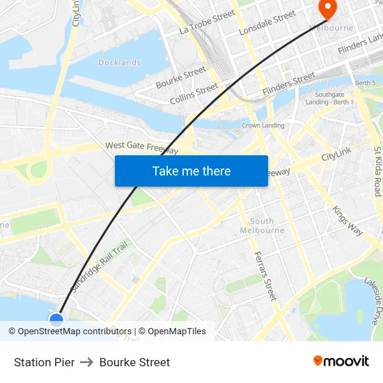 Station Pier to Bourke Street map