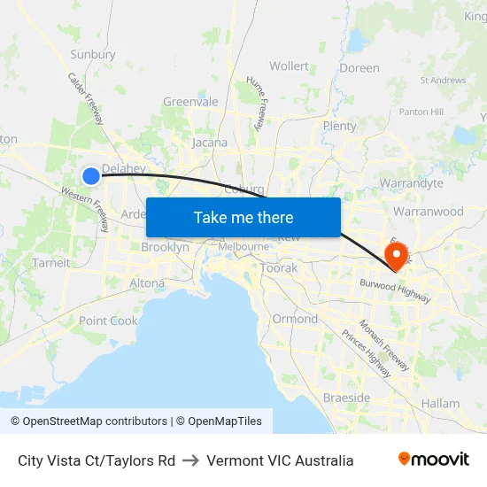 City Vista Ct/Taylors Rd to Vermont VIC Australia map