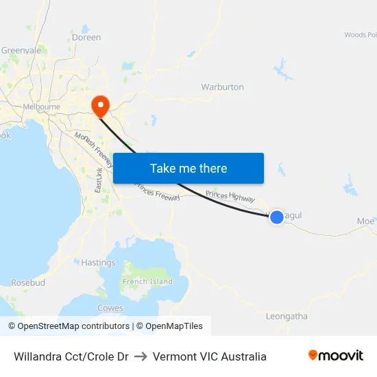 Willandra Cct/Crole Dr to Vermont VIC Australia map