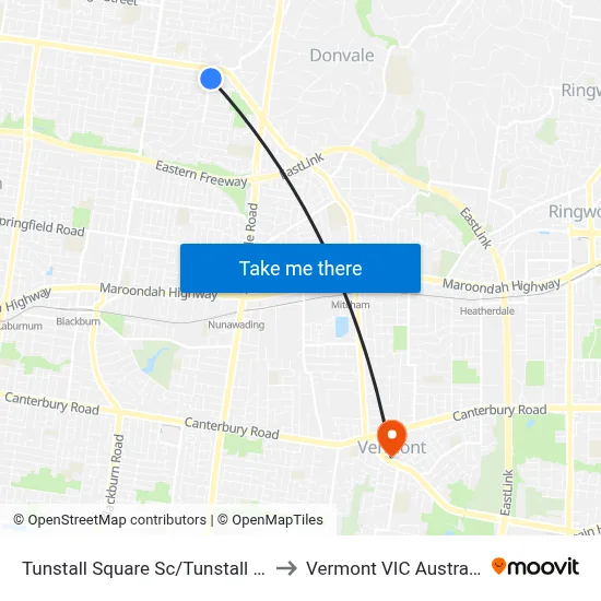 Tunstall Square Sc/Tunstall Rd to Vermont VIC Australia map