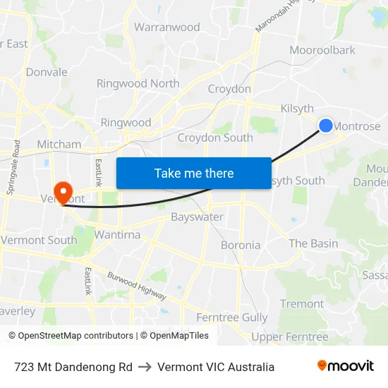 723 Mt Dandenong Rd to Vermont VIC Australia map