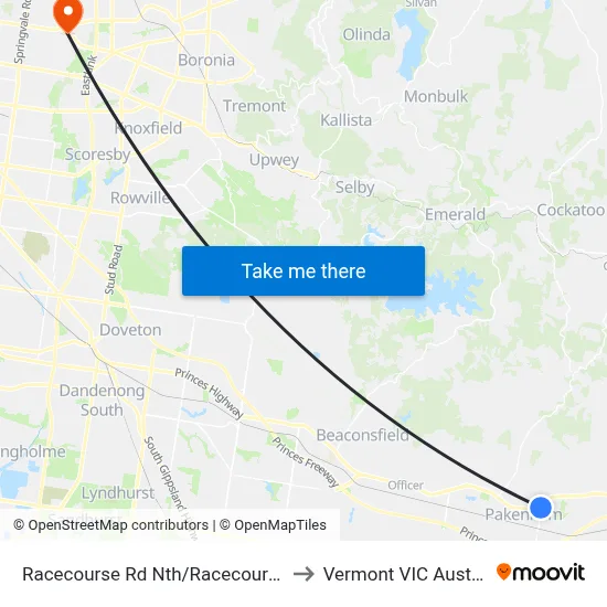 Racecourse Rd Nth/Racecourse Rd to Vermont VIC Australia map