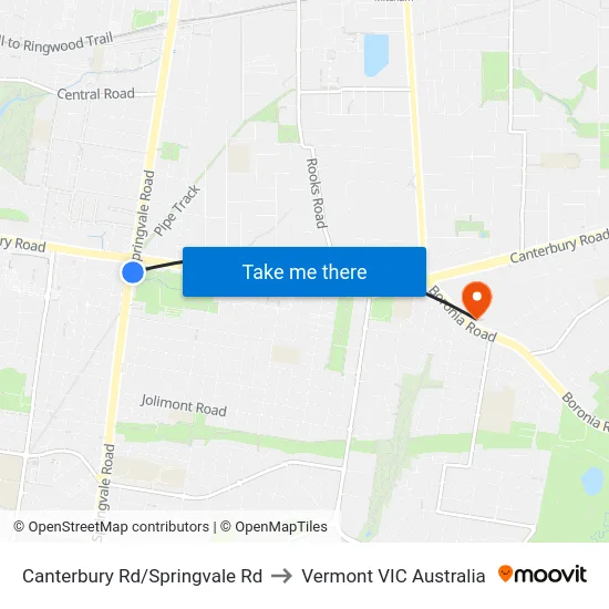 Canterbury Rd/Springvale Rd to Vermont VIC Australia map