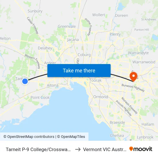 Tarneit P-9 College/Crossway Ave to Vermont VIC Australia map