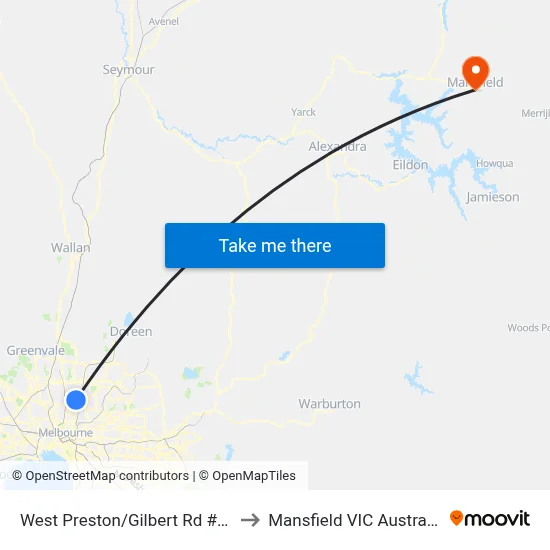 West Preston/Gilbert Rd #47 to Mansfield VIC Australia map