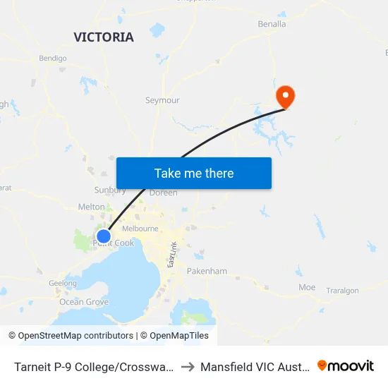 Tarneit P-9 College/Crossway Ave to Mansfield VIC Australia map