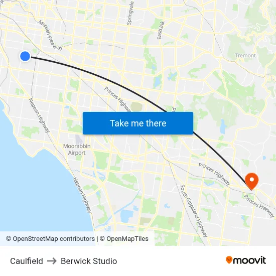 Caulfield to Berwick Studio map