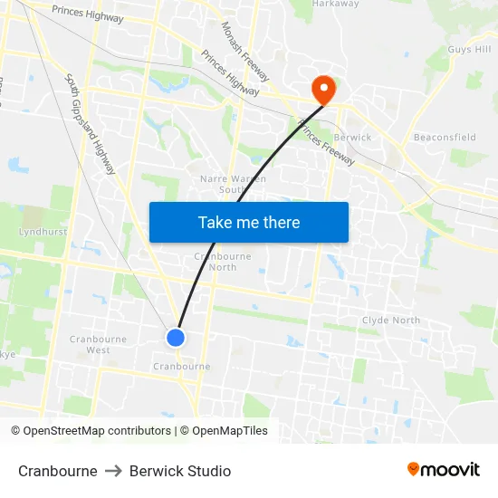 Cranbourne to Berwick Studio map