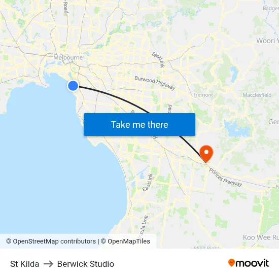 St Kilda to Berwick Studio map