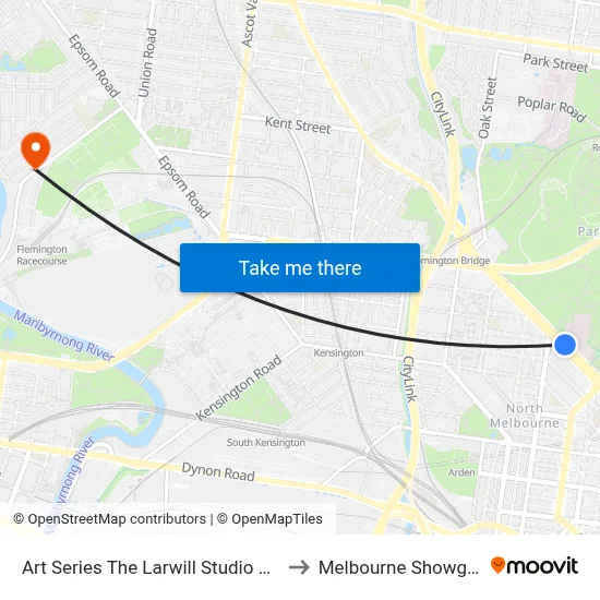 Art Series The Larwill Studio Melbourne to Melbourne Showgrounds map