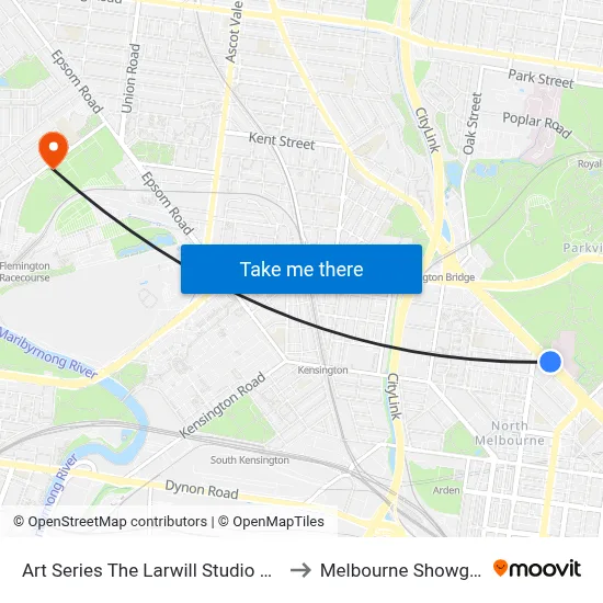 Art Series The Larwill Studio Melbourne to Melbourne Showgrounds map