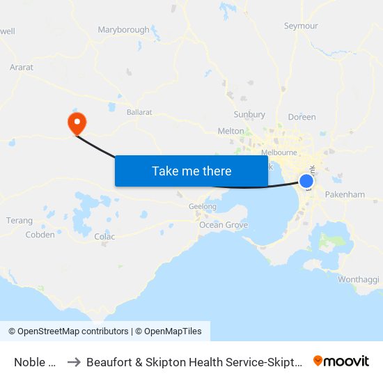 Noble Park to Beaufort & Skipton Health Service-Skipton Campus map