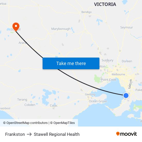 Frankston to Stawell Regional Health map