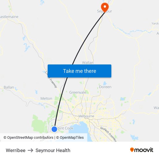 Werribee to Seymour Health map