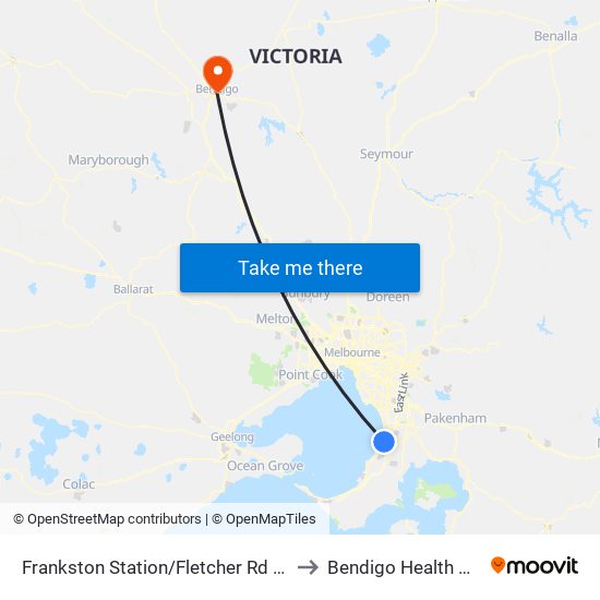 Frankston Station/Fletcher Rd (Frankston) to Bendigo Health Hospital map