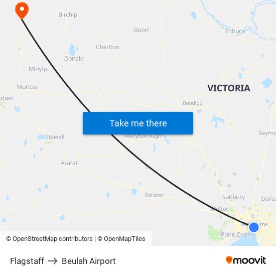 Flagstaff to Beulah Airport map