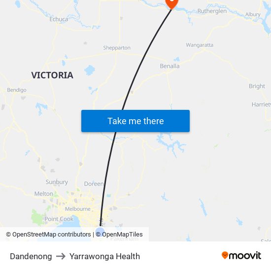Dandenong to Yarrawonga Health map