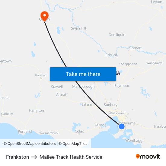 Frankston to Mallee Track Health Service map