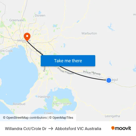 Willandra Cct/Crole Dr to Abbotsford VIC Australia map