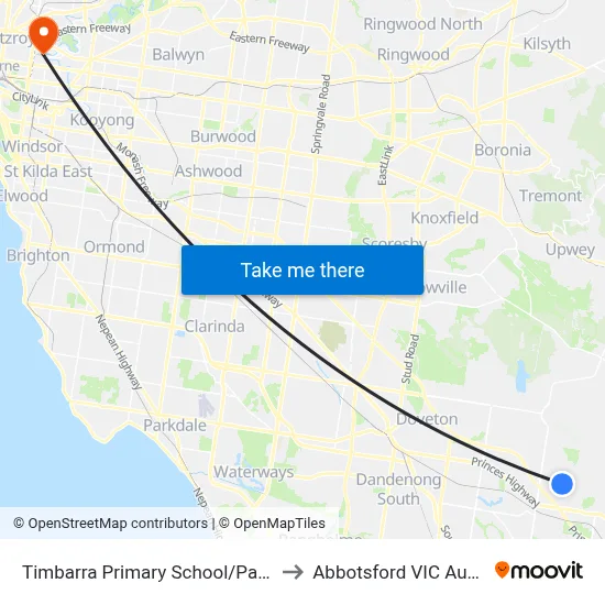 Timbarra Primary School/Parkhill Dr to Abbotsford VIC Australia map