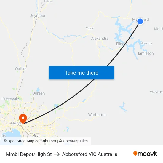 Mmbl Depot/High St to Abbotsford VIC Australia map