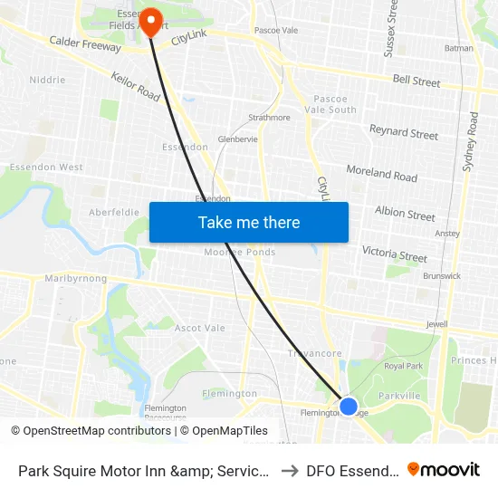 Park Squire Motor Inn &amp; Serviced Apartments - Free Car Park, Melbourne to DFO Essendon Perimeter Rd map