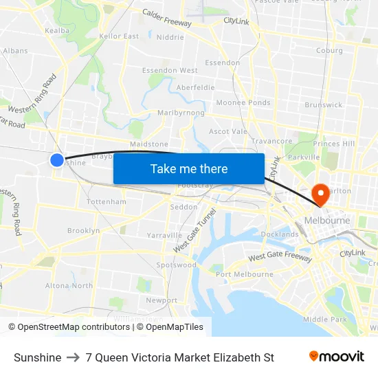 Sunshine to 7 Queen Victoria Market Elizabeth St map