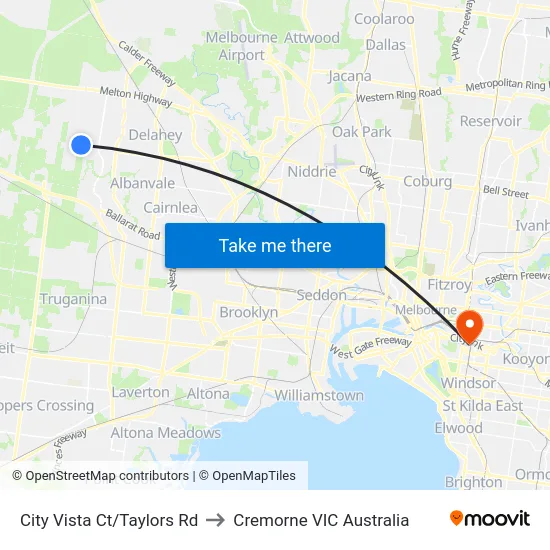 City Vista Ct/Taylors Rd to Cremorne VIC Australia map