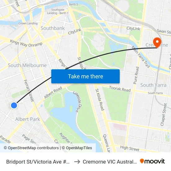 Bridport St/Victoria Ave #29 to Cremorne VIC Australia map