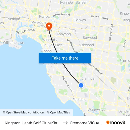 Kingston Heath Golf Club/Kingston Rd to Cremorne VIC Australia map