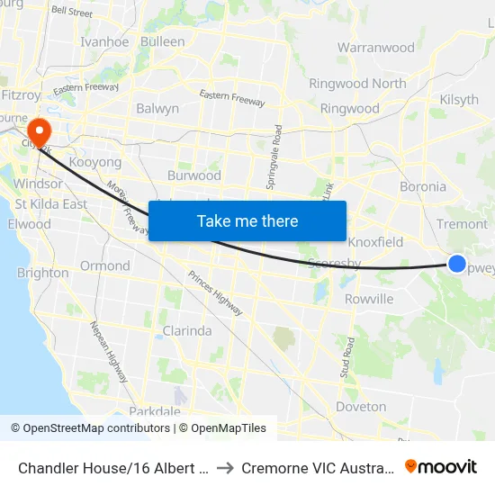 Chandler House/16 Albert St to Cremorne VIC Australia map