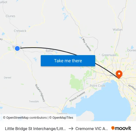 Little Bridge St Interchange/Little Bridge St to Cremorne VIC Australia map