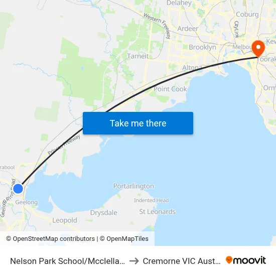 Nelson Park School/Mcclelland St to Cremorne VIC Australia map