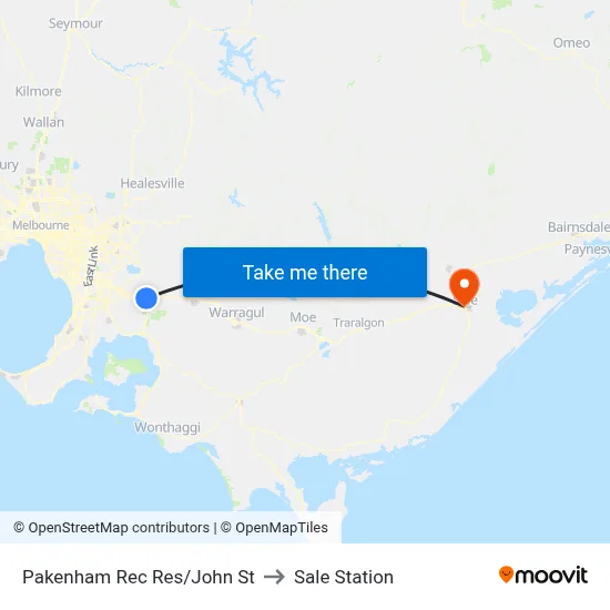 Pakenham Rec Res/John St to Sale Station map