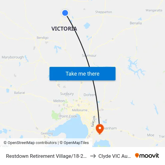 Restdown Retirement Village/18-22 Village Dr to Clyde VIC Australia map