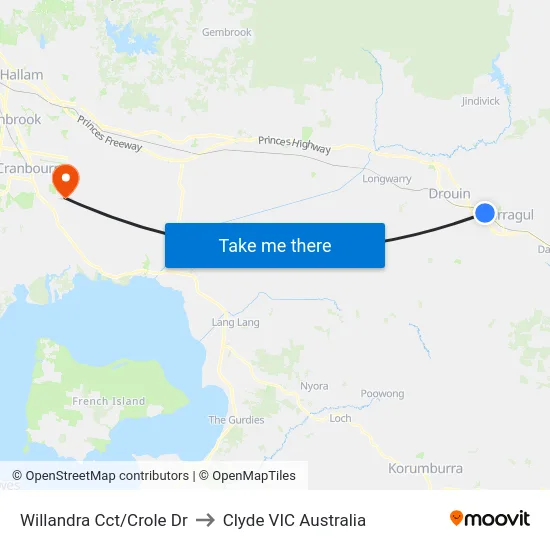 Willandra Cct/Crole Dr to Clyde VIC Australia map