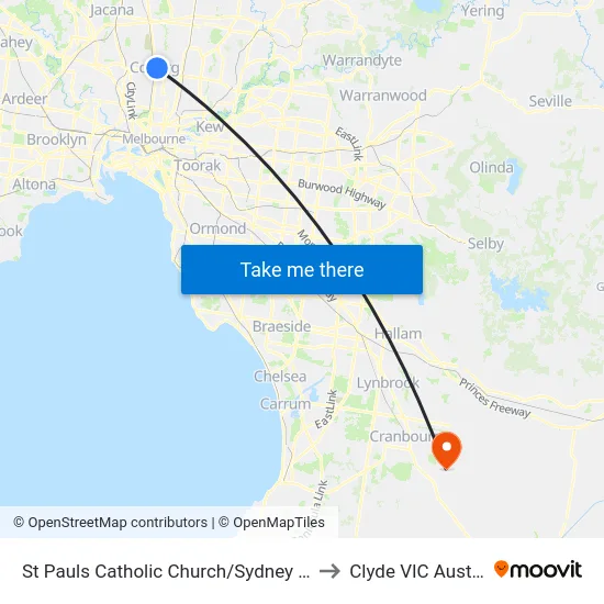 St Pauls Catholic Church/Sydney Rd #35 to Clyde VIC Australia map