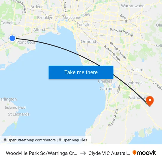 Woodville Park Sc/Warringa Cres to Clyde VIC Australia map